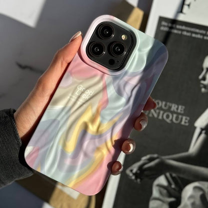Rainbow Aesthetic Textured Positive iPhone Soft Silicone Case - Good Luck & Have a Nice Day