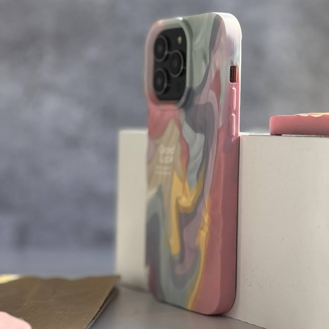 Rainbow Aesthetic Textured Positive iPhone Soft Silicone Case - Good Luck & Have a Nice Day