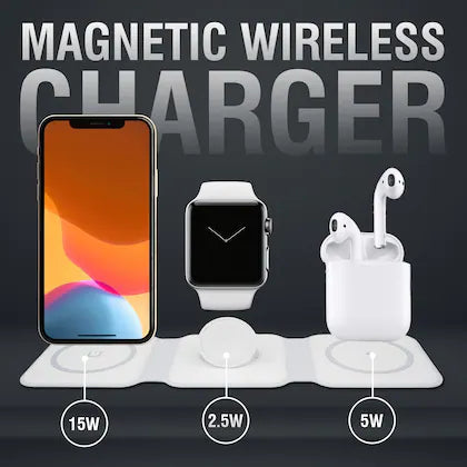 3 in 1 Magnetic fold 15W Wireless Charger Stand Fast Wireless Charging Station