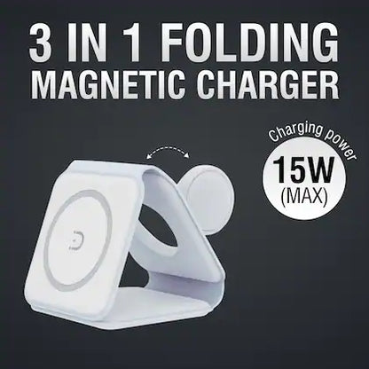 3 in 1 Magnetic fold 15W Wireless Charger Stand Fast Wireless Charging Station