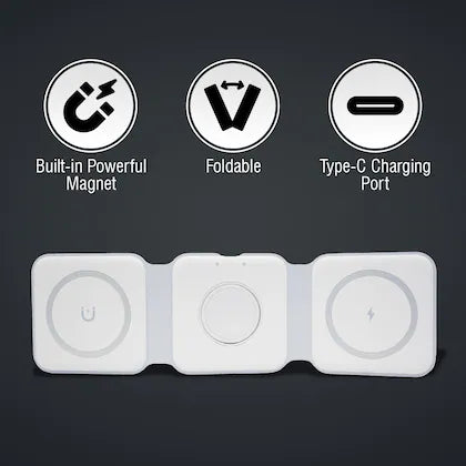 3 in 1 Magnetic fold 15W Wireless Charger Stand Fast Wireless Charging Station